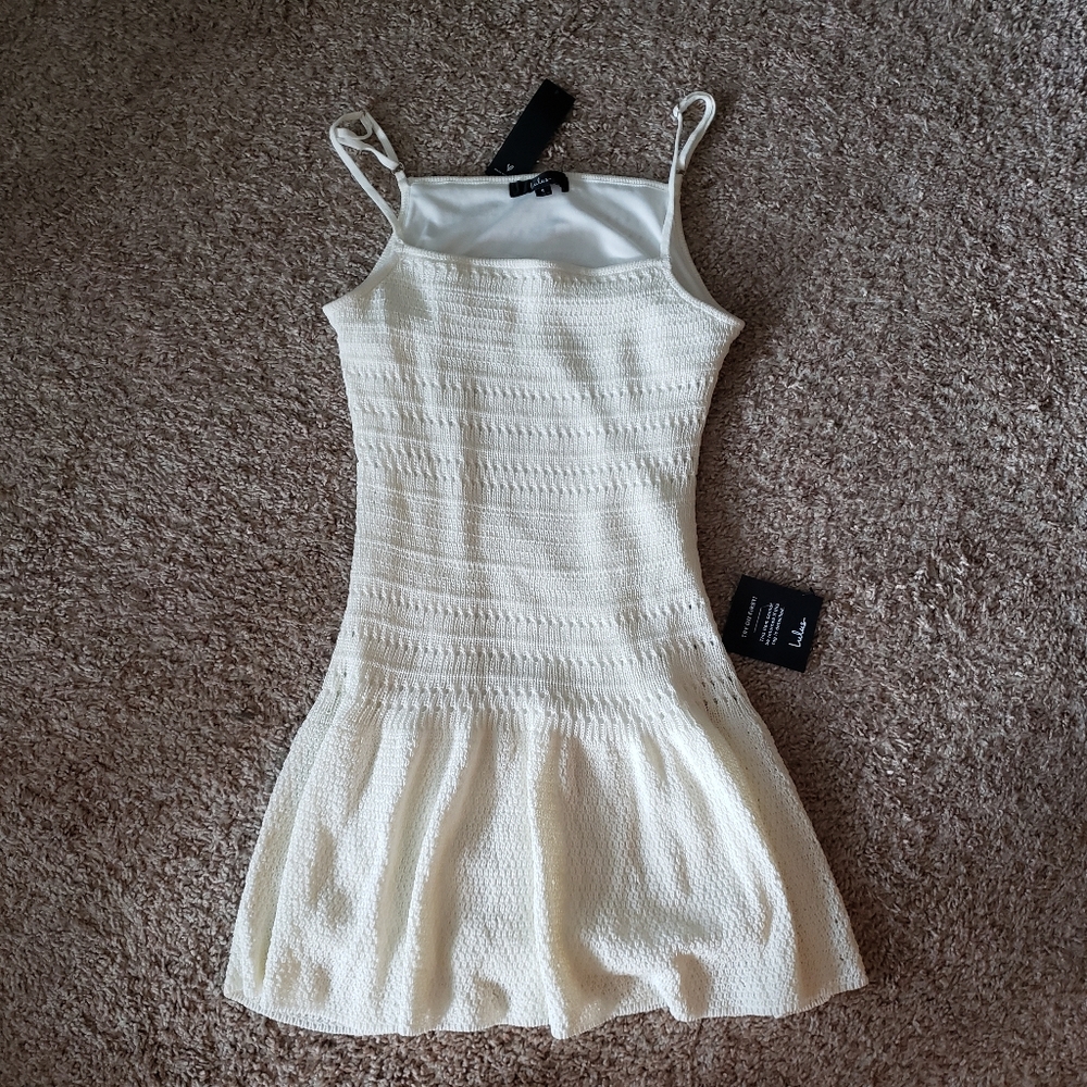 Lulu's Ivory Knit Mini Dress